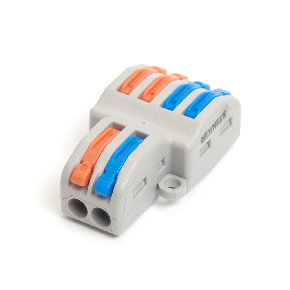 Клемма монтажная д/ подкл. фазн. проводников STEKKER, LD222-424, 2 контактные группы, (DIY упак 2 шт) 39488