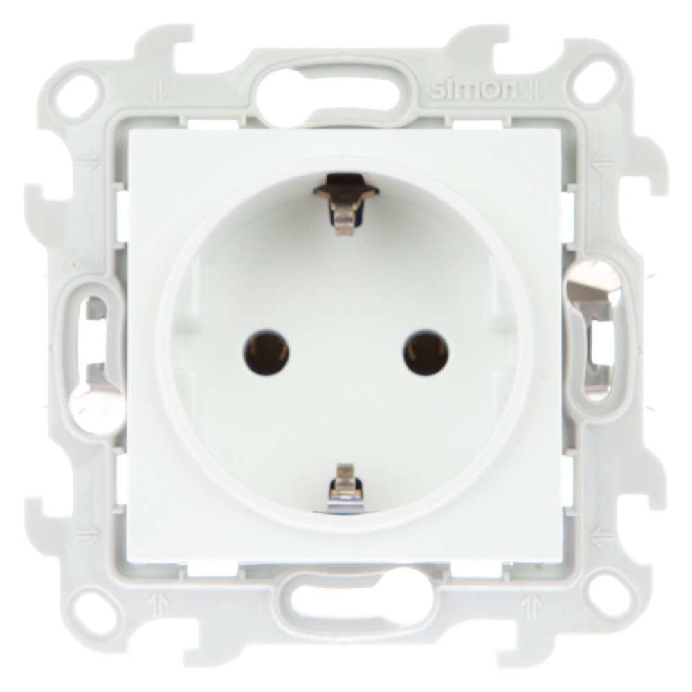 Розетки и выключатели Simon 24 Белые Розетка Simon 24 Белая 2К+3 без защитных шторок Push&Go 2420434-030