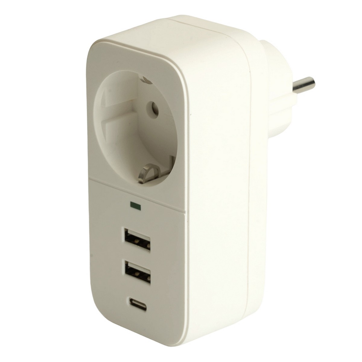 Колодки и удлинители, тройники Сетевой фильтр 1-местный с/з STEKKER HM81-11-1 2USB+1Type-C Nova белый 50142 