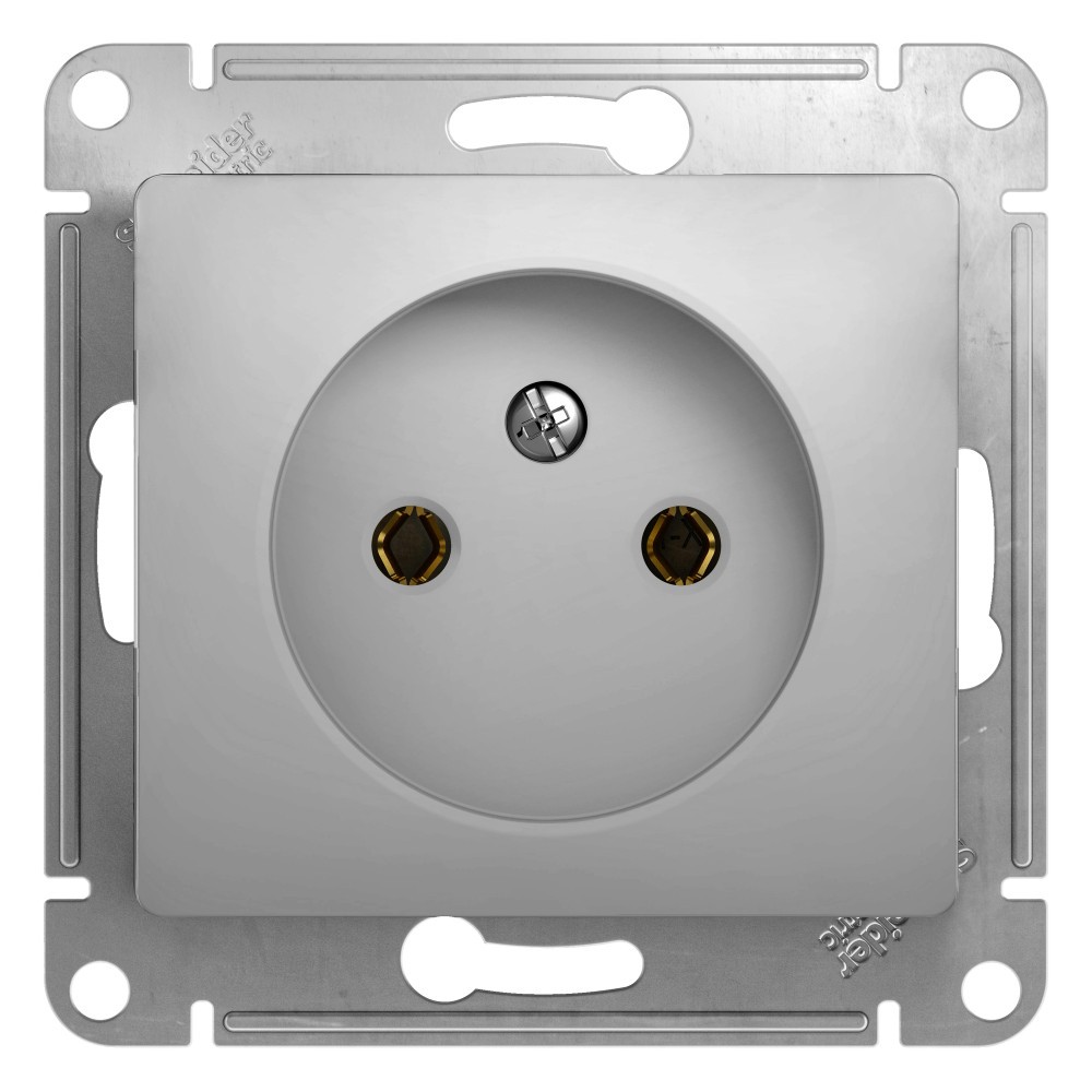 Glossa Алюминий Розетка Systeme Electric Glossa Алюминий без заземления GSL000341