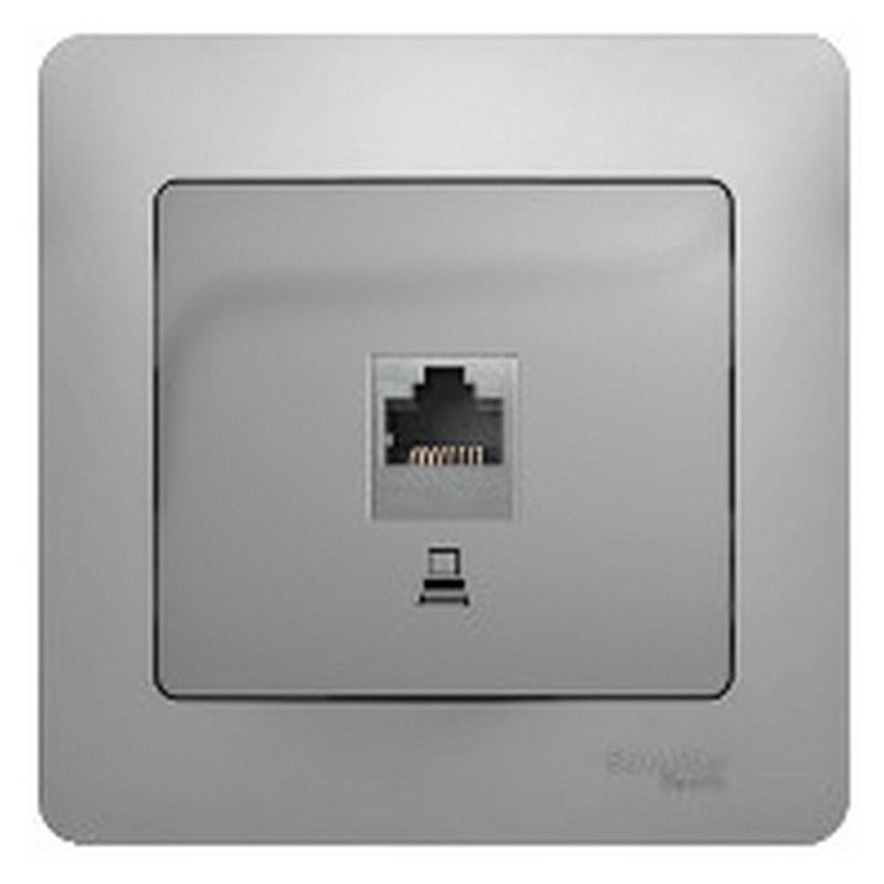 Glossa Алюминий Розетка компьютерная Systeme Electric Glossa Алюминий RJ45 кат.5E GSL000381K