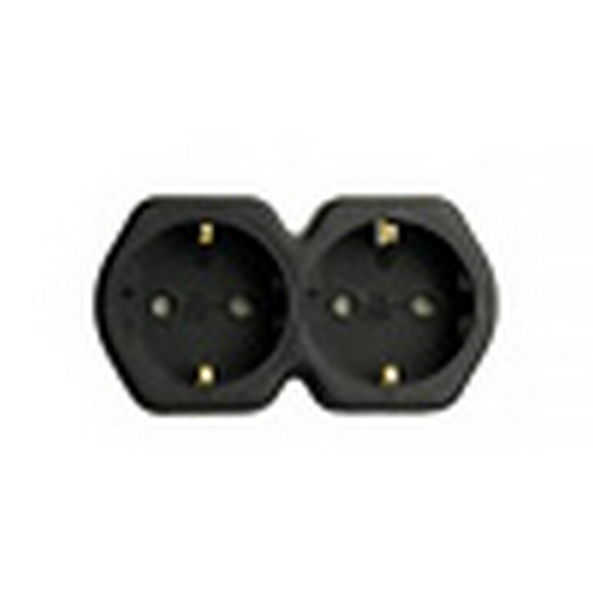 Колодки и удлинители, тройники Разветвитель сетевой 2-местный с/з STEKKER ADP16-12-21 ABS огнеустойчивый пластик черный 50107