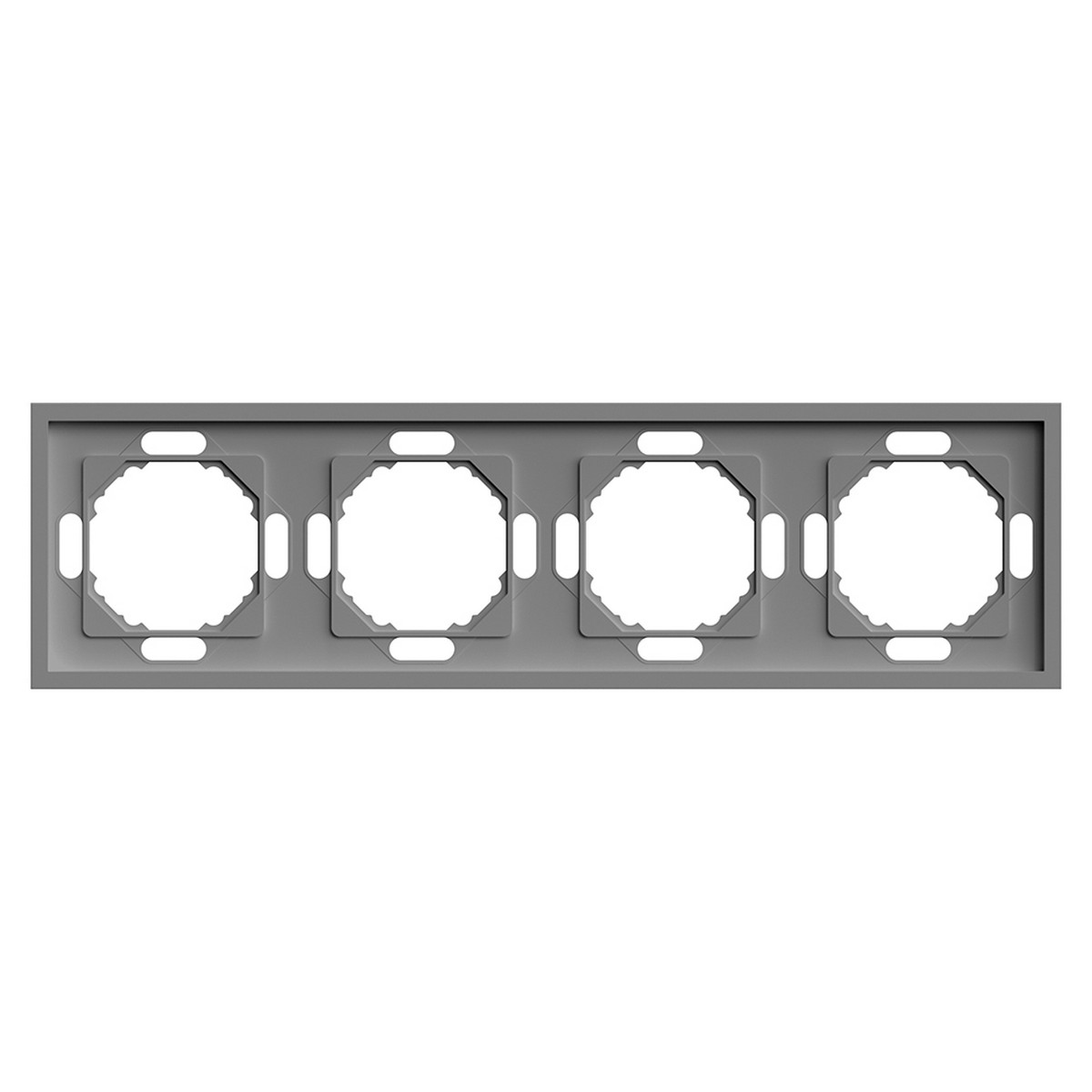 Эмили - Розетки и выключатели Stekker Рамка 4-ая STEKKER Эмили PFR00-5004-10 платиново-серый soft touch 49965