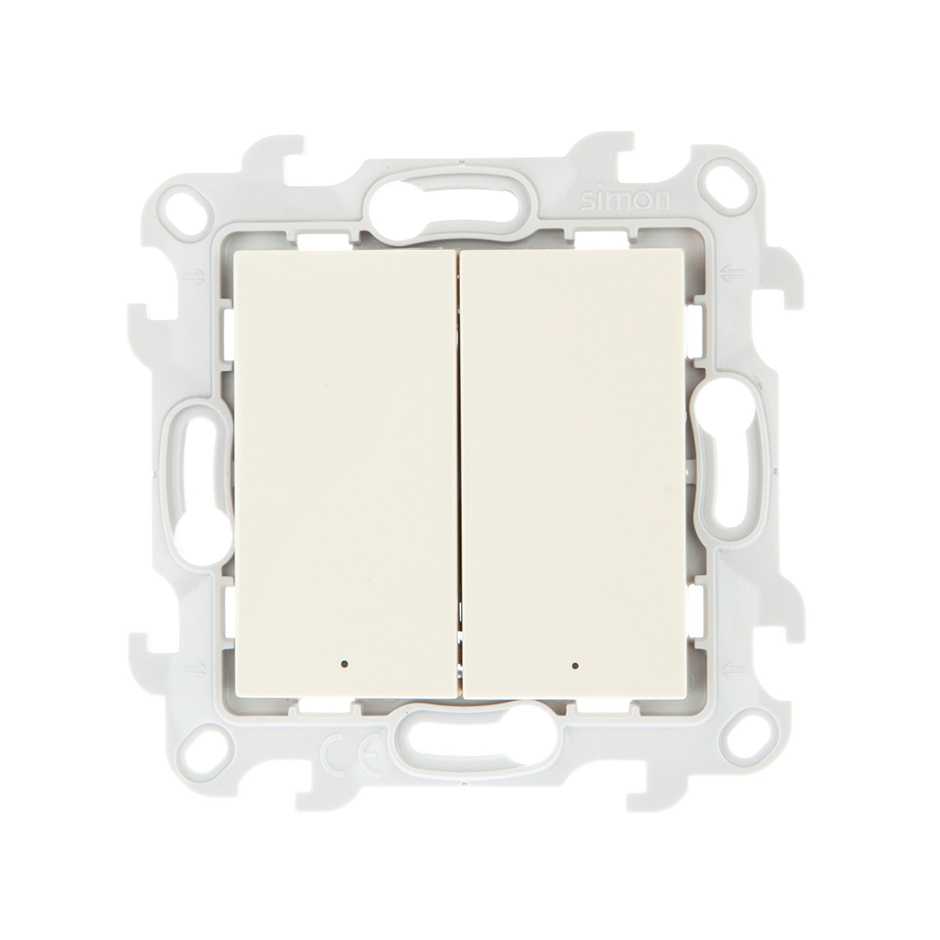 Розетки и выключатели Simon 24 Слоновая кость Выключатель Двухклавишный Simon 24 Слоновая кость с подсветкой 2450392-031