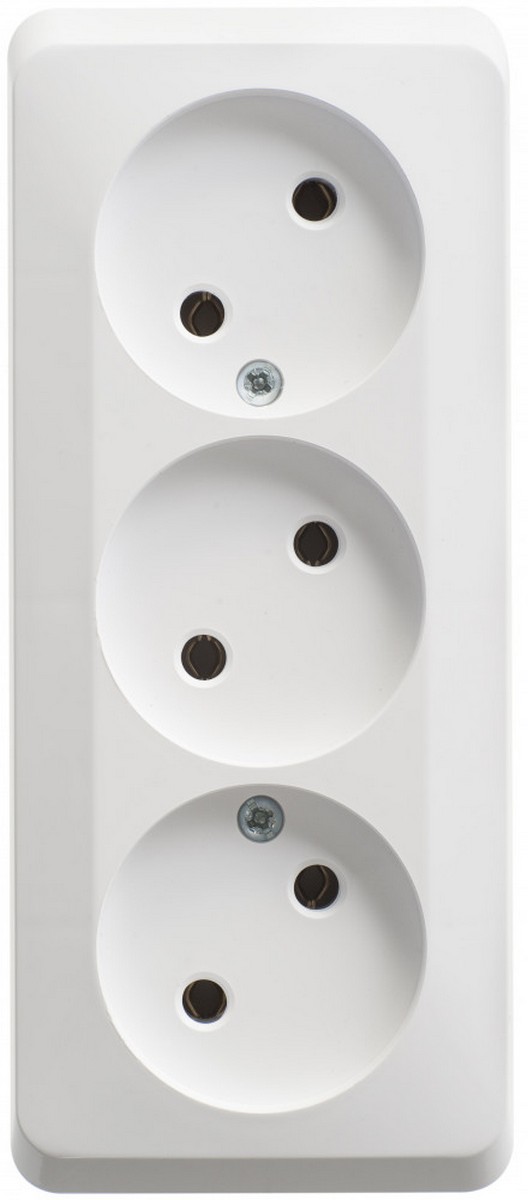 Этюд Белый Розетка 3-ая Systeme Electric Этюд наружный Белый б/з без шторок 16А 250B PA16-009B