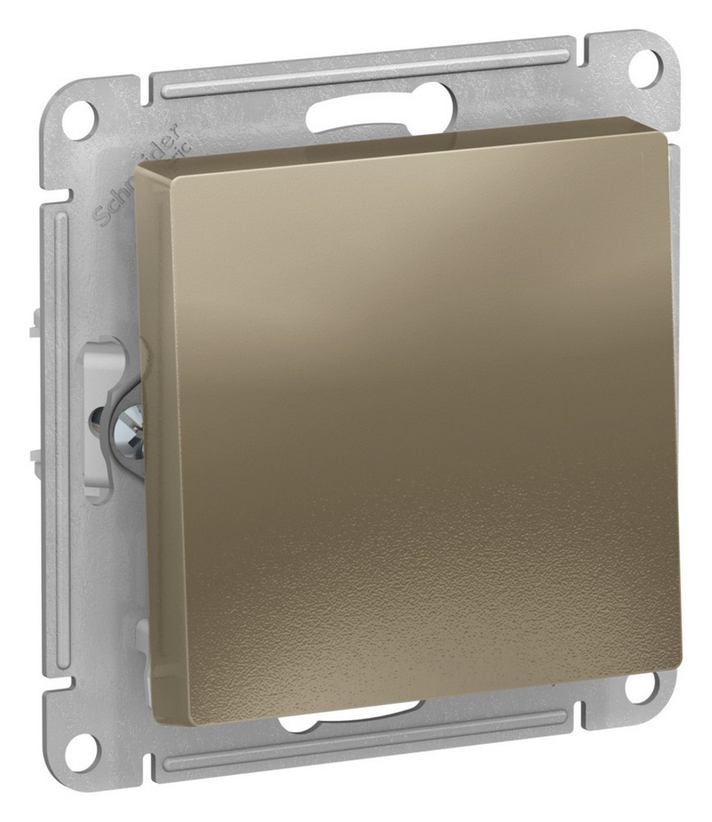 AtlasDesign Шампань Выключатель Systeme Electric AtlasDesign Шампань 1-клавишный 2-полюсный, 10А, механизм ATN000521