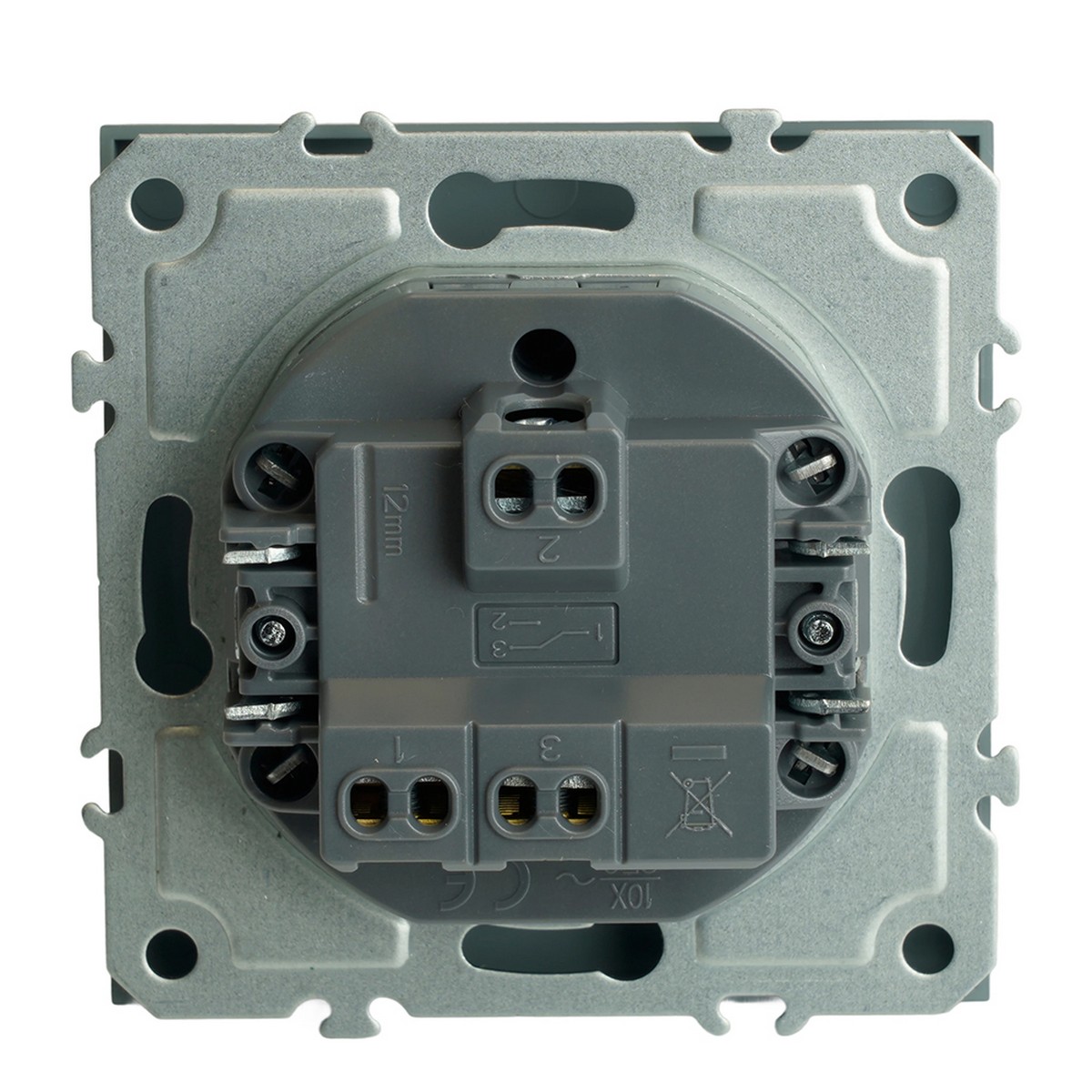 Эмили - Розетки и выключатели Stekker Выключатель 1-клавишный STEKKER Эмили RSW10-5103-10 платиново-серый soft touch 49943