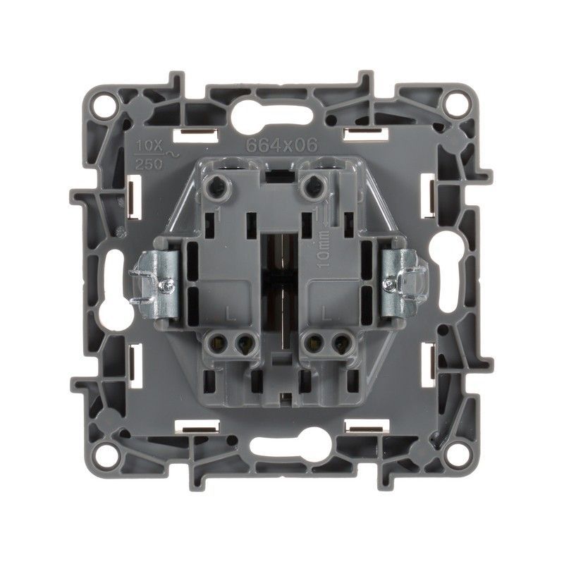 Legrand Etika Слоновая кость Выключатель Legrand Etika слоновая кость 2-х клавишный, 10А, винт. клем. 672302