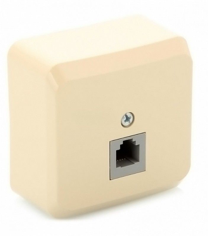 Этюд Кремовый Розетка телефонная Schneider Electric Этюд наружный Бежевый 1-ая TELA-001K