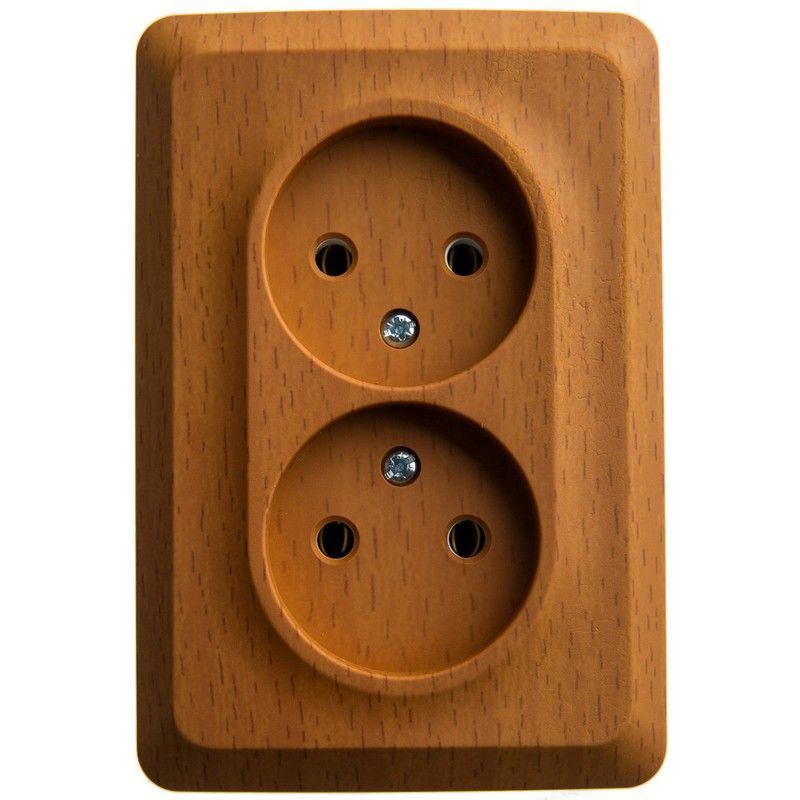 Этюд Дача Розетка 2-ая Systeme Electric Этюд наружный Бук угловая б/з без шторок 16А 250B PA16-105T