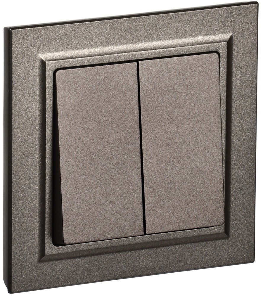 IEK Brite Бронза Выключатель IEK BRITE Темн.бронза 2-кл. 10А в сборе ВСР10-2-0-БрТБ BR-V20-0-10-K45-F