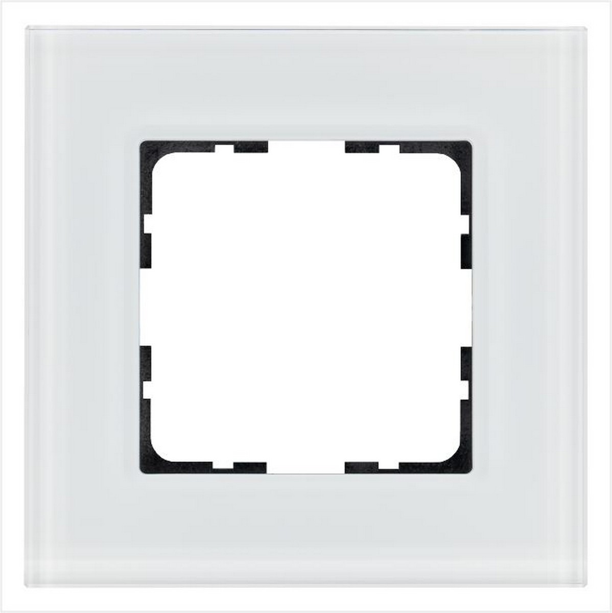 JASMART G - розетки и выключатели Рамка JASMART 1-постовая стекло White Glass G1001GW