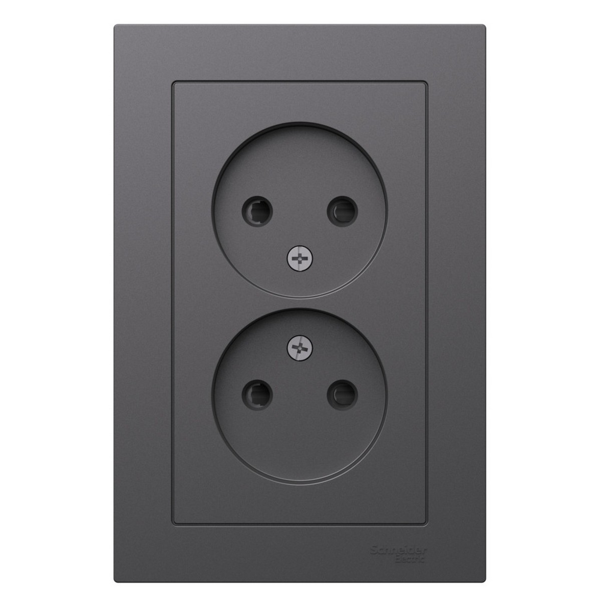 AtlasDesign Базальт Розетка Systeme Electric AtlasDesign Базальт двойная б/з со в сборе ATN001422