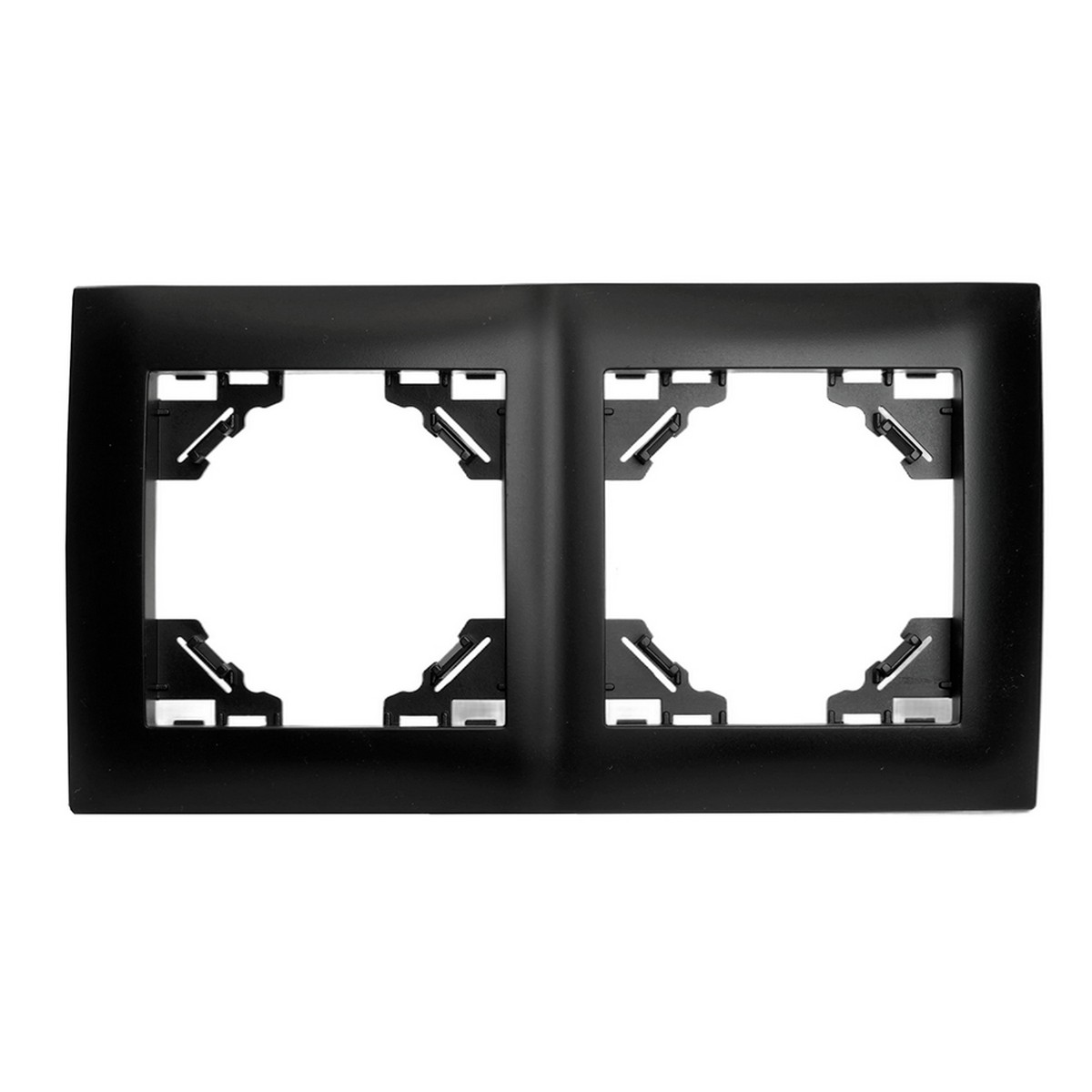 Эрна - Розетки и выключатели Stekker Рамка STEKKER 2-местная Эрна Элегант черный PFR00-9012-03 49662