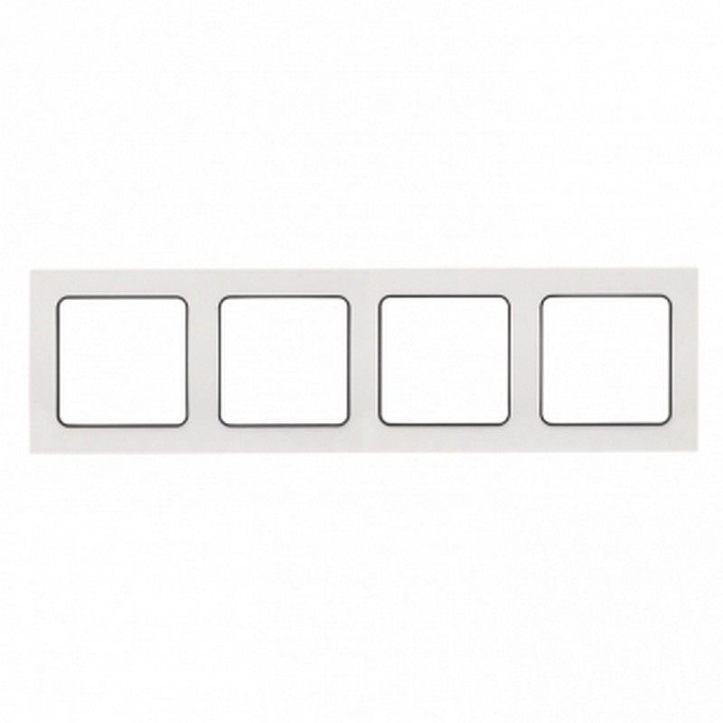 EKF Стокгольм белый Рамка 4-ая EKF PROxima Стокгольм Белый Линяя черная  EZM-G-305-20