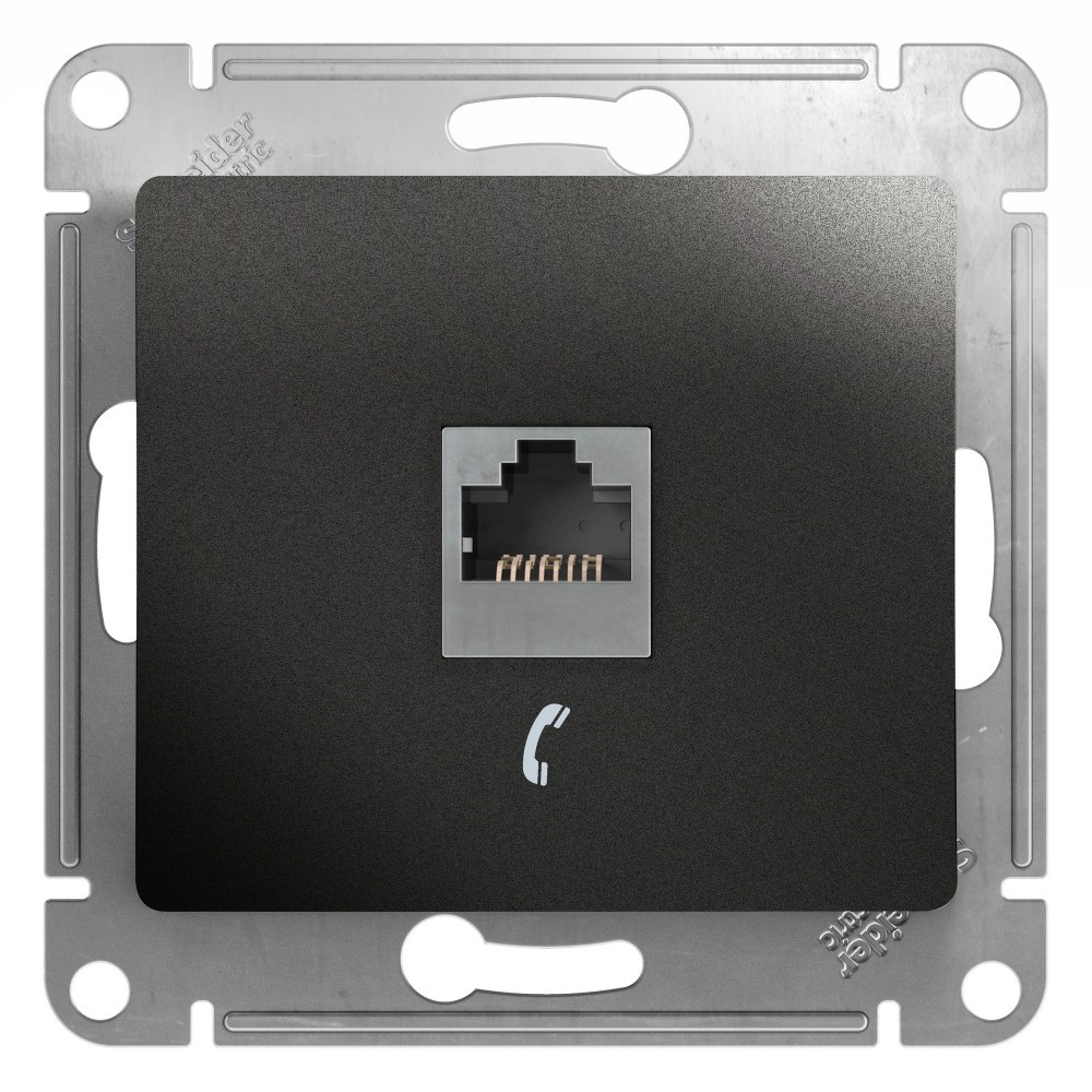 Glossa Антрацит Розетка телефонная Systeme Electric Glossa Антрацит RJ11 механизм GSL000781T