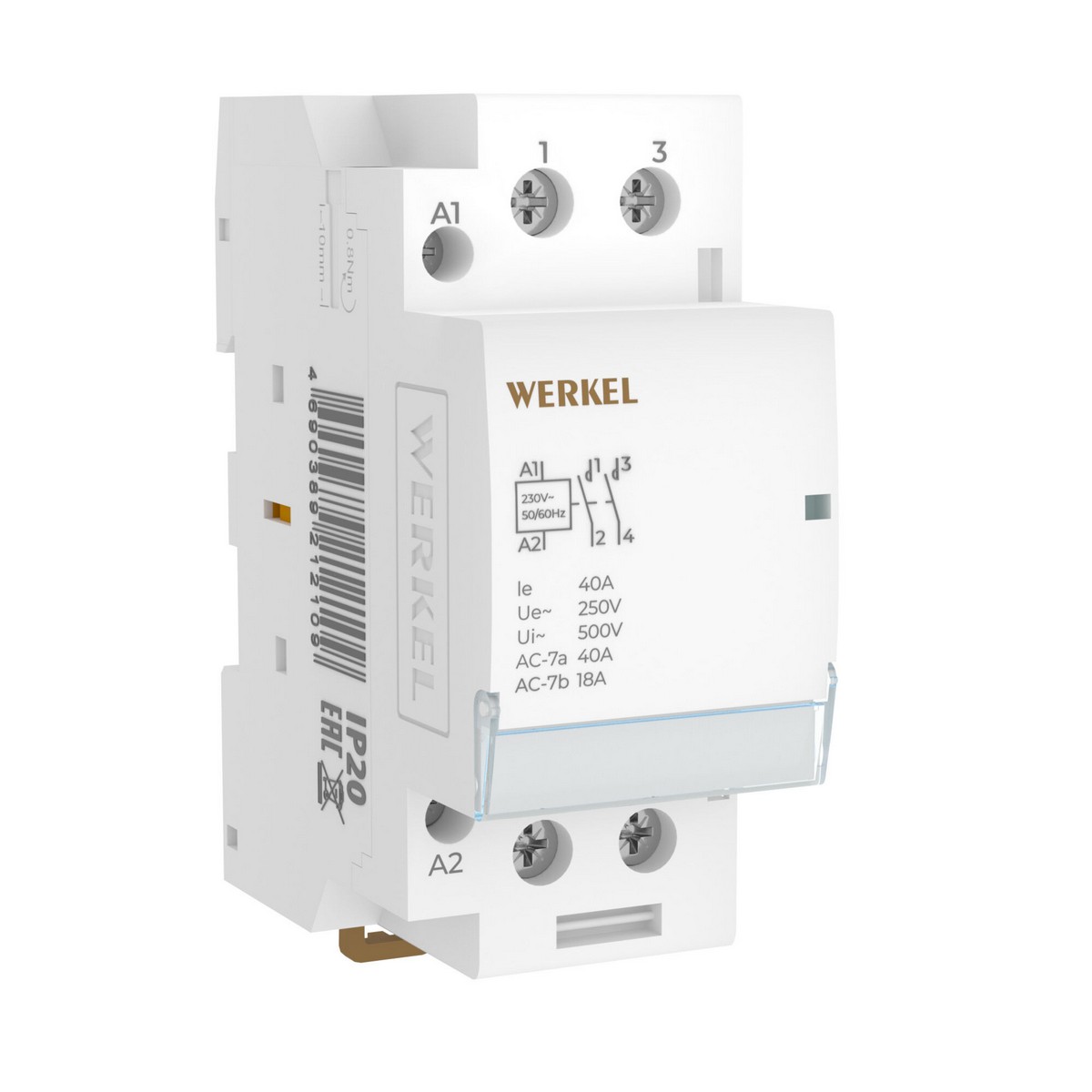 Контакторы Контактор Werkel модульный 40 A 2NO (2 мод.) W942M40O