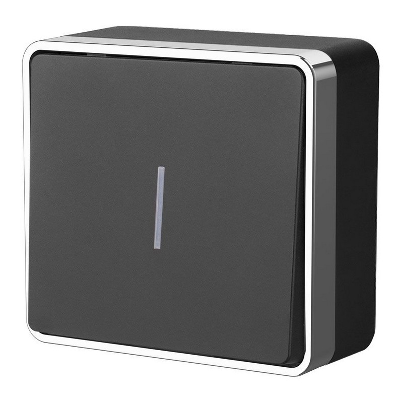 Werkel Gallant черный хром Выключатель Werkel одноклавишный с подсветкой Gallant (черный/хром) W5010135