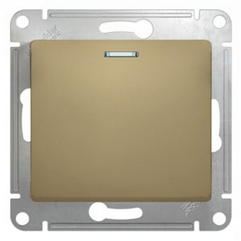 Glossa Титан Переключатель Systeme Electric Glossa Титан 1-клавишный с подсветкой, сх.6а GSL000463