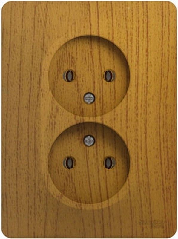 Glossa Дуб Розетка Systeme Electric Glossa Дерево Дуб 2-я без заземления GSL000520