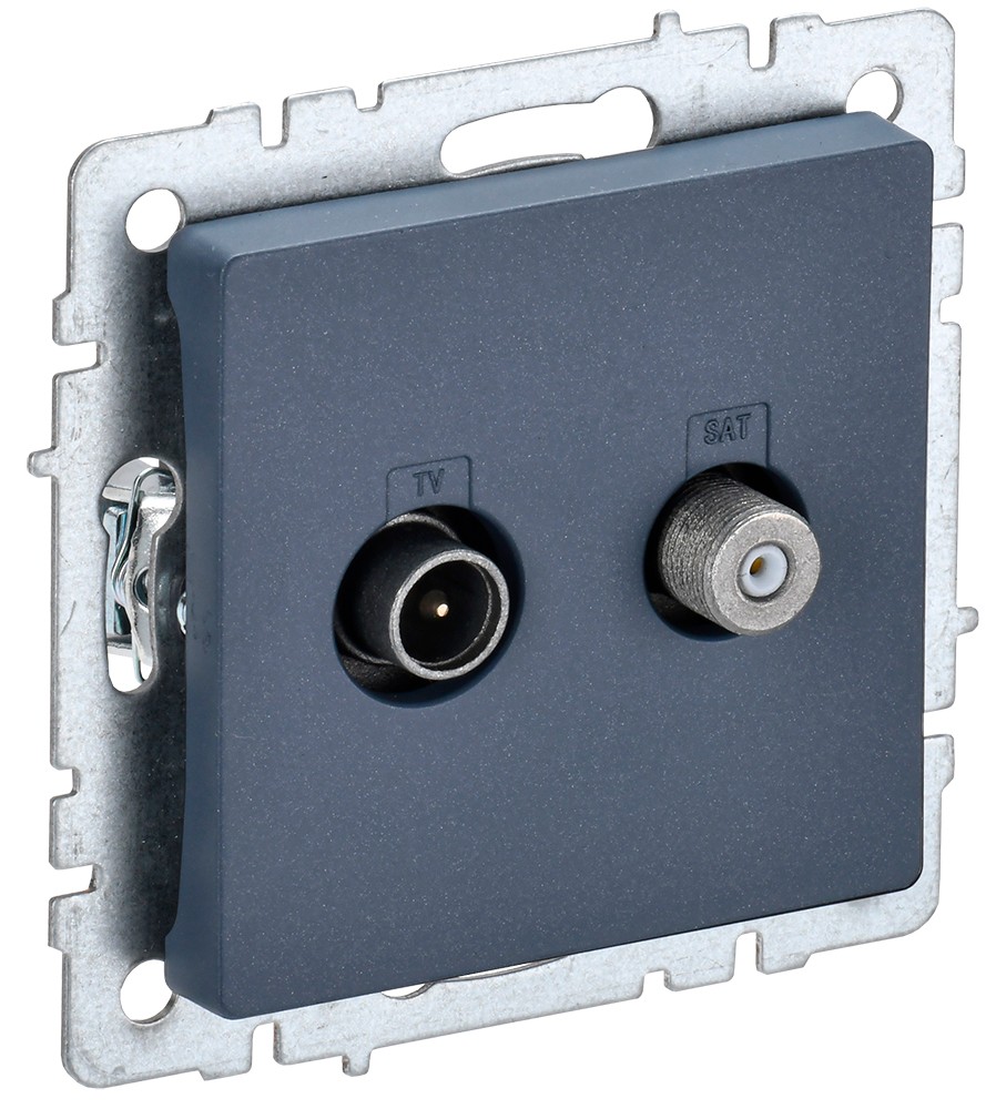 IEK Brite Маренго Розетка IEK BRITE двойная TV+SAT РТВ/РСп12-БрМ маренго BR-AF20-O-K35