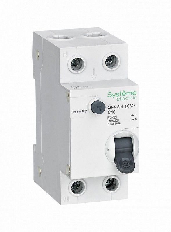 Schneider Electric Дифференциальный автомат SE City9 Set (АВДТ) 1P+N С 16А 4.5kA 30мА Тип-A 230В C9D55616 