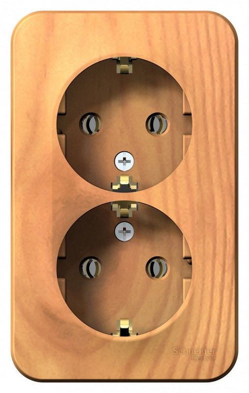 Blanca ясень розетки и выключатели Розетка SE Blanca 2-ая Ясень наружный с/з без шторок BLNRA010205