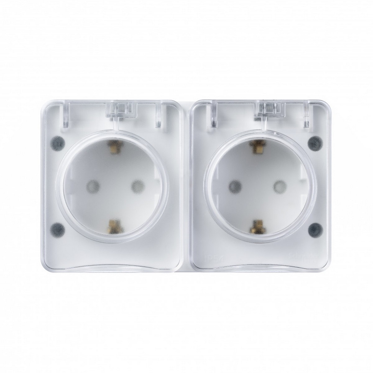 AtlasDesign Белый Розетка Systeme Electric AtlasDesign Profi54 наружная Белый 2-ая с/з со шторками IP54 ATN540126