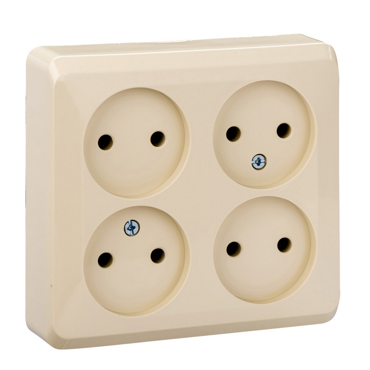 Этюд Кремовый Розетка 4-ая Systeme Electric Этюд наружный Бежевый б/з без шторок PA16-205K