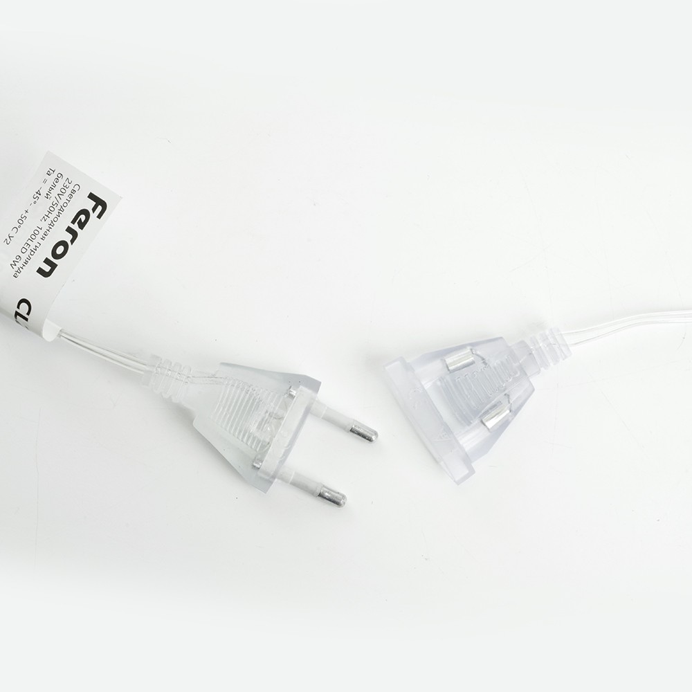 Светодиодная гирлянда Feron CL25 занавес Звездочки 2*1м + 3м 230V 5000K статичная c питанием от сети прозрачный шнур 48608