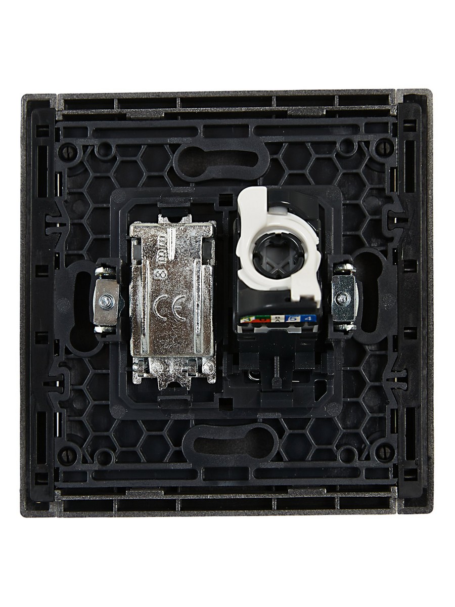 IEK FORTE&PIANO Сталь Розетка IEK FORTE&PIANO Сталь двойная TV+RJ45 кат.5E FP536