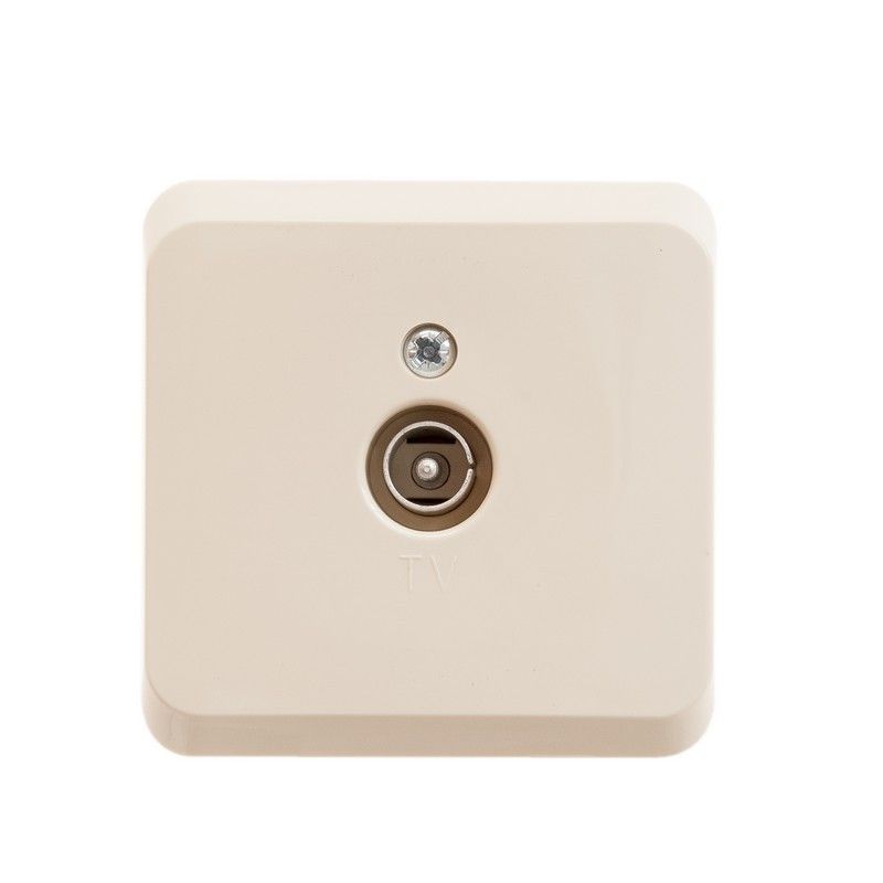 Этюд Кремовый Розетка TV Schneider Electric Этюд наружный Бежевый единственная 0,7dB TVA-002K