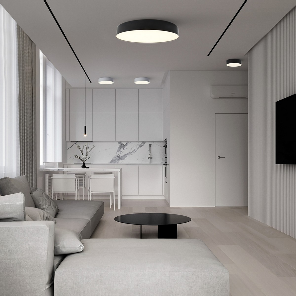 Накладные светодиодные светильники Светильник накладной Feron AL200 28W белый 4000К “Simple matte” 48078 