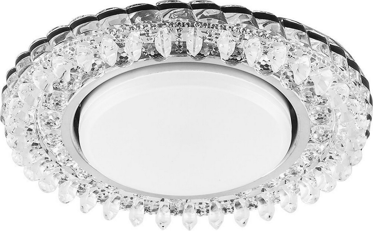 Встраиваемые светодиодные светильники Светильник встраиваемый Feron CD4027 с белой LED подсветкой GX53 прозрачный 29541 