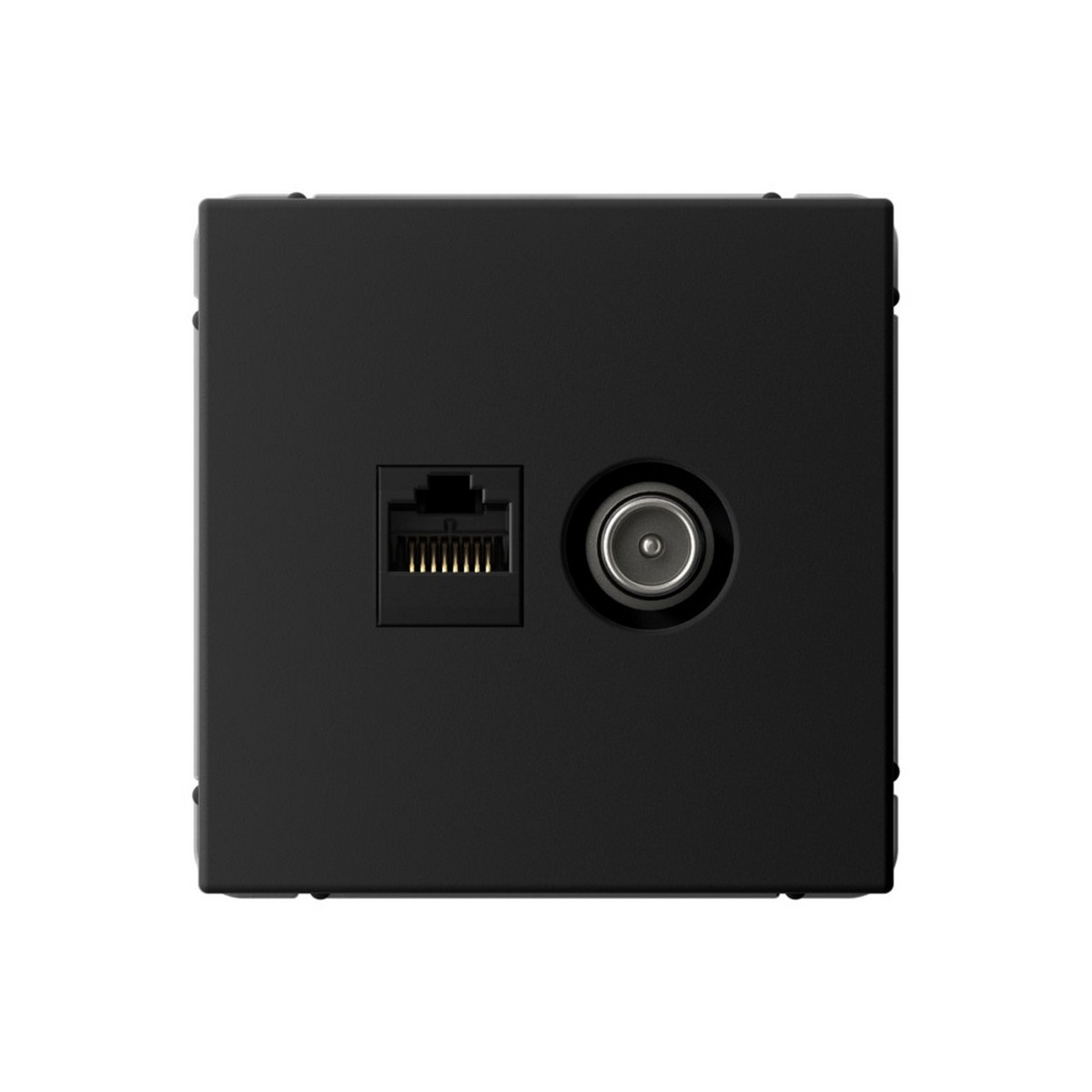 ArtGallery Карбон Розетка Systeme Electric ArtGallery Карбон двойная ТВ + компьютерная RJ45 кат. 5Е GAL001089