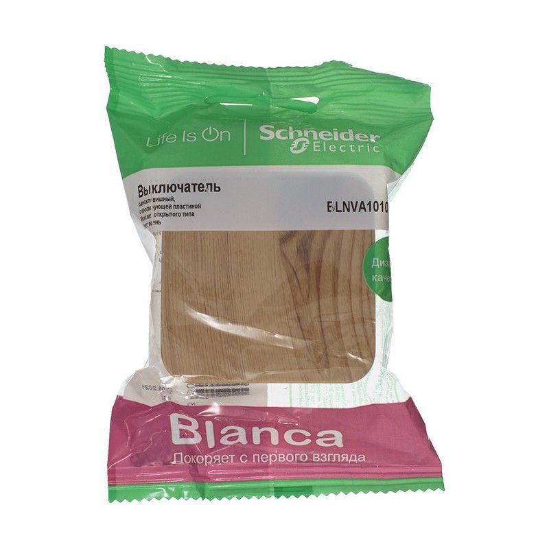 Blanca ясень розетки и выключатели Выключатель SE Blanca 1-клавишный Ясень наружный изолир. пластина BLNVA101015