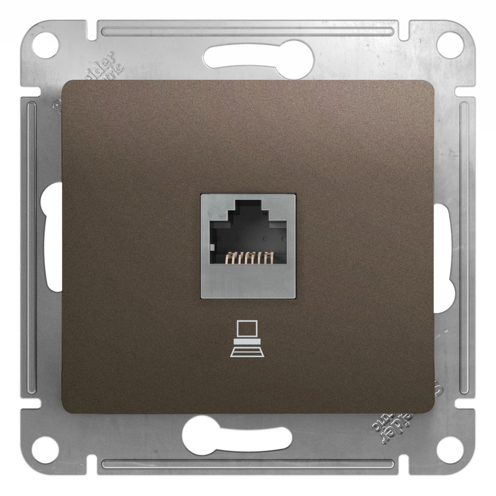 Glossa Шоколад Розетка компьютерная Systeme Electric Glossa Шоколад RJ45 кат.5E механизм GSL000881K
