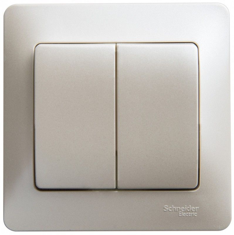 Glossa Перламутр Выключатель Systeme Electric Glossa Перламутр 2-клавишный, сх.5, 10АХ, в сборе GSL000652