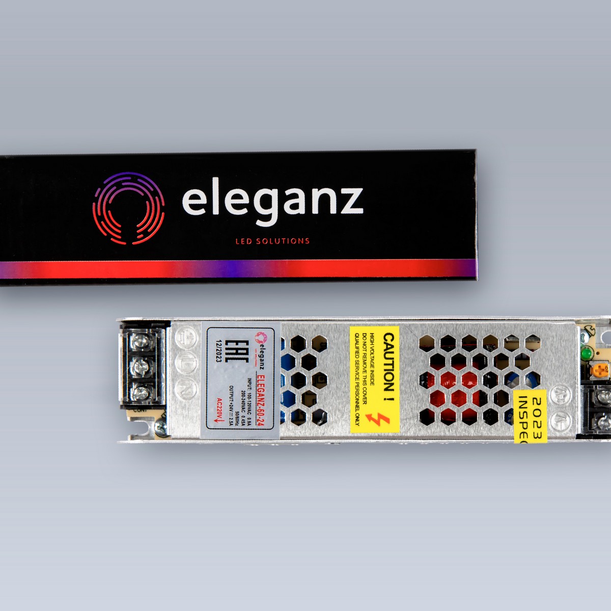 Блок питания для светодиодной ленты Eleganz 24V 60W IP44 узкий 118х47х21мм EL-0019
