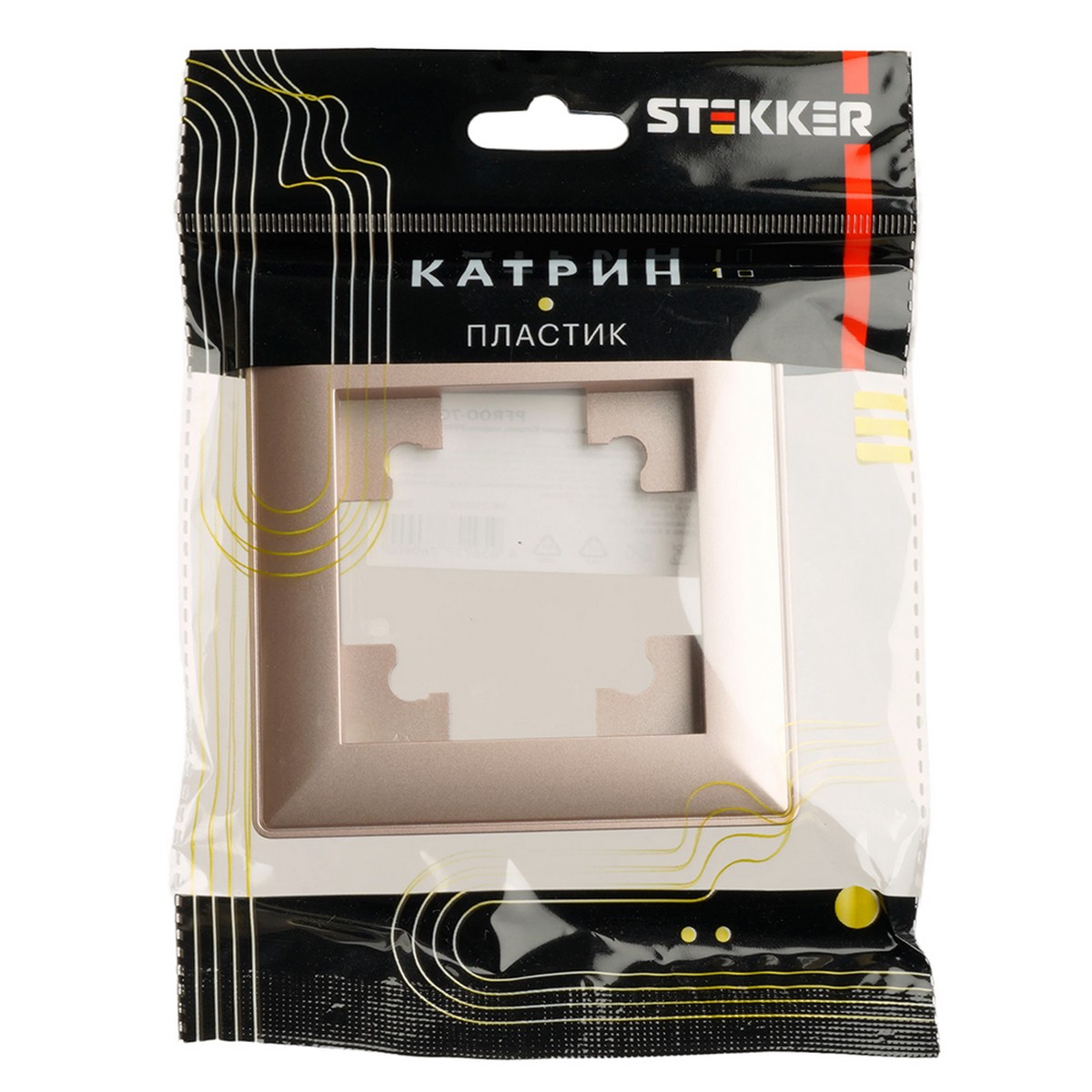 Катрин - Розетки и выключатели Stekker Рамка STEKKER 1-местная Катрин пластик шампань PFR00-7001-02 39802