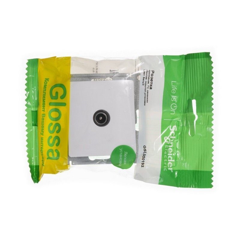 Glossa Белый Розетка Systeme Electric Glossa Белый TV проходная 4DB GSL000192