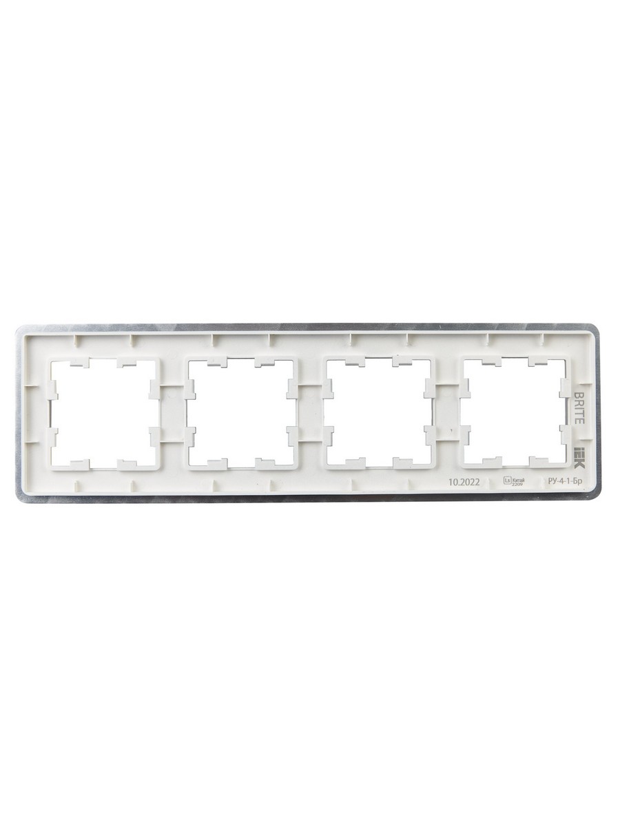 IEK Brite Рамки Рамка IEK BRITE DECOR Алюминий металл. скругл.угол 4-м РУ-4-1-Бр RE BR-M42-M-01-K47