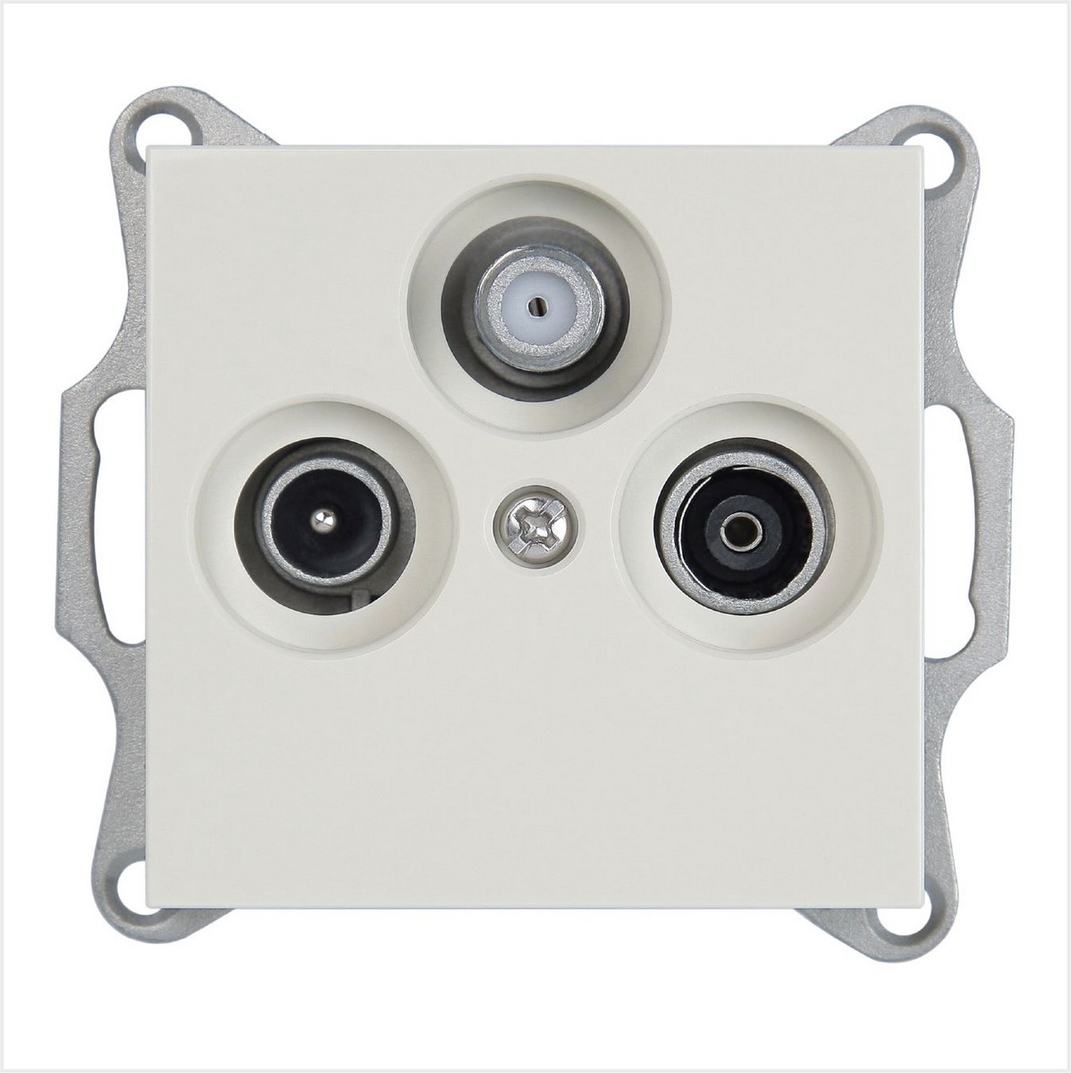 JASMART G - розетки и выключатели Розетка JASMART TV+FM+SAT проходная слоновая кость G6207V