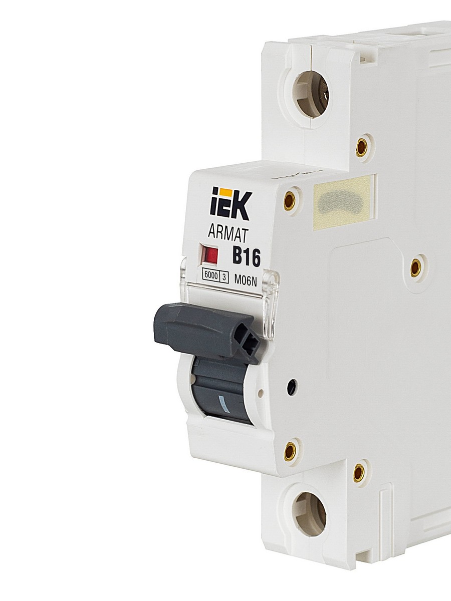 1 полюсные (однополюсные) Автоматический выключатель IEK ARMAT M06N 1P B 16А AR-M06N-1-B016 