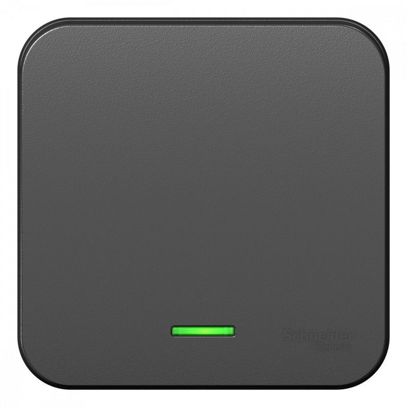 Blanca антрацит розетки и выключатели Выключатель SE Blanca 1-клавишный Антрацит наружный с подсветкой изолир. пластина BLNVA101116