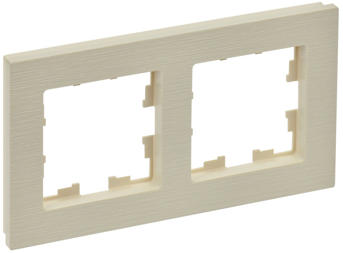 IEK Brite Рамки Рамка IEK BRITE DECOR Бежевый рифленый 2-м РУ-2-Бр BR-M22-51-K10