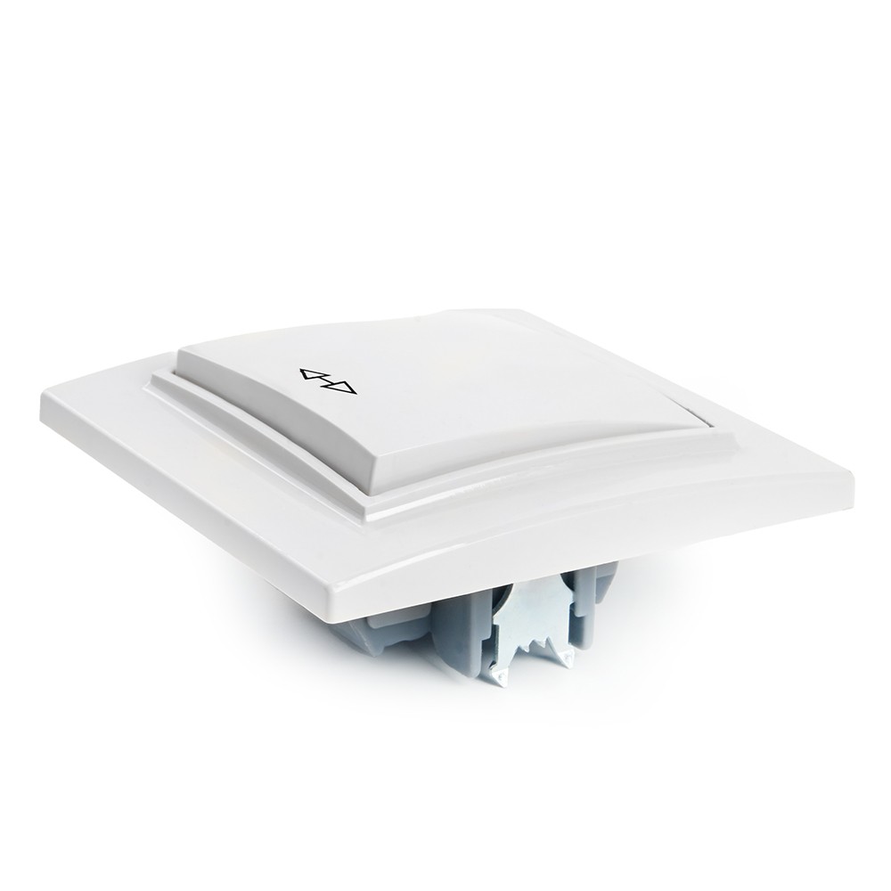 Эрна - Розетки и выключатели Stekker Переключатель перекрестный 1-клавишный STEKKER PSW10-9009-01 10А Эрна белый с рамкой 39925