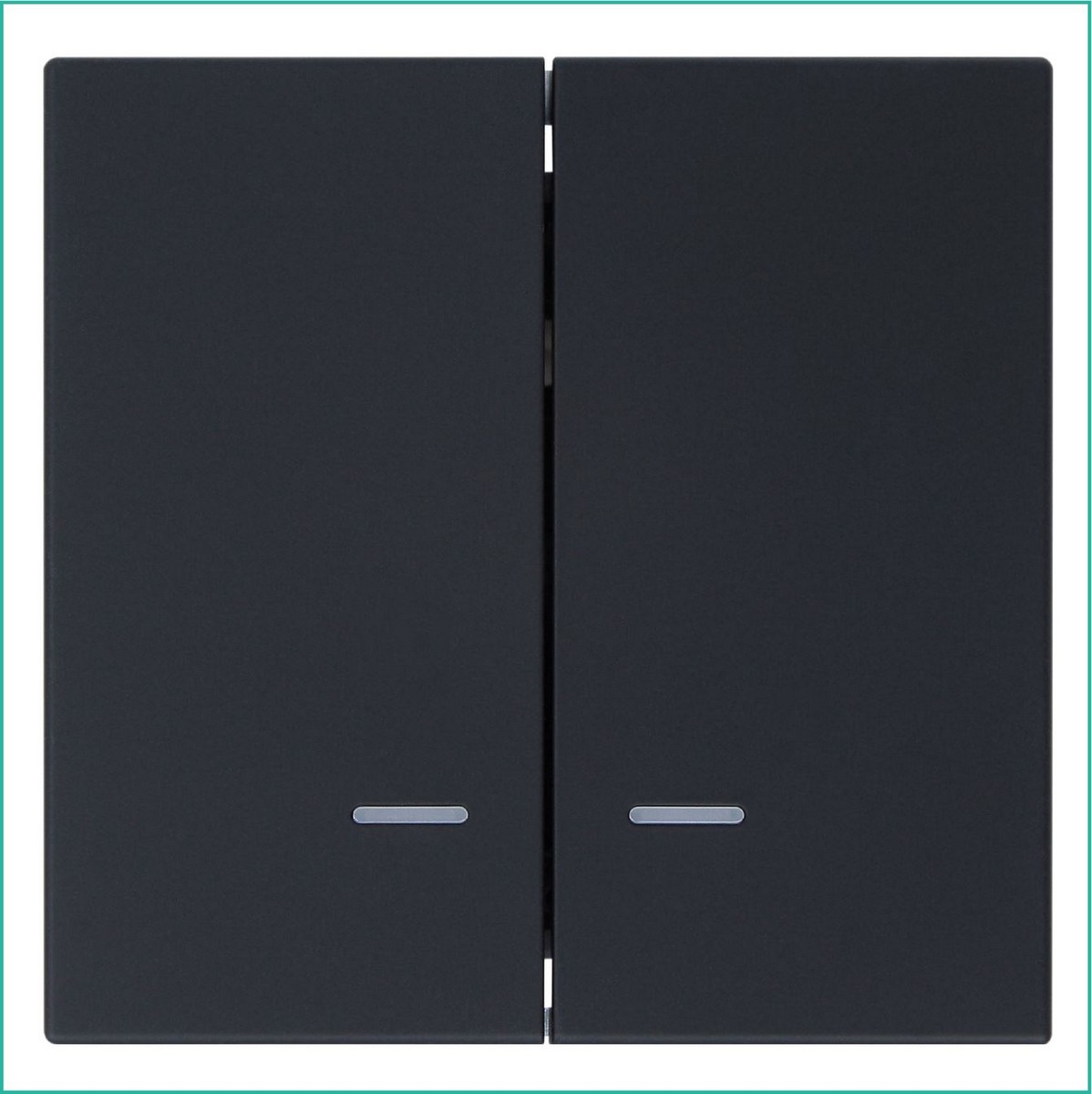 JASMART FD - розетки и выключатели Выключатель двухклавишный JASMART FD со светодиодами Черный матовый (soft touch) 3023NPBM