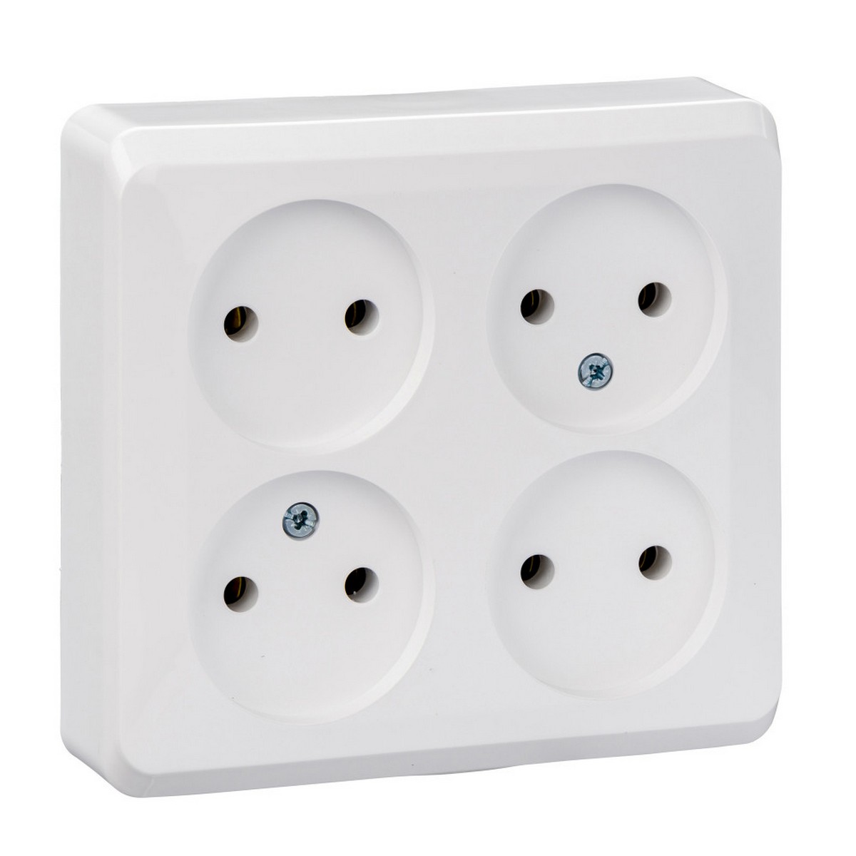 Этюд Белый Розетка 4-ая Systeme Electric Этюд наружный Белый б/з без шторок PA16-205B