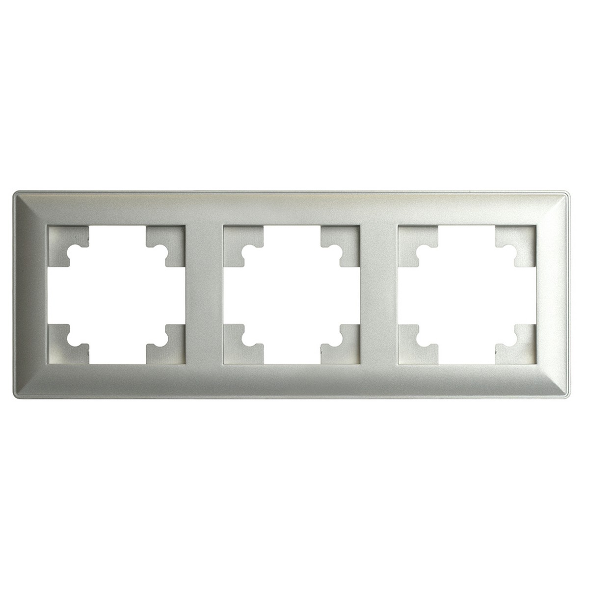 Катрин - Розетки и выключатели Stekker Рамка STEKKER 3-местная Катрин стекло серебро PFR00-7003-03 39799